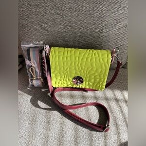 Moost Apple Green On Sweet Pink Crossbody Bag w/ Changeable Strap